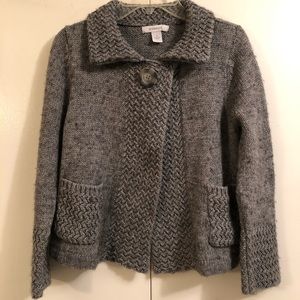 Dress Barn Gray Knit Sweater with One La